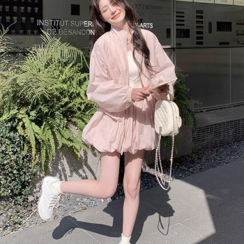 粉色减龄防晒外套花苞裙套装2025春夏新款时尚洋气甜美穿搭套装裙